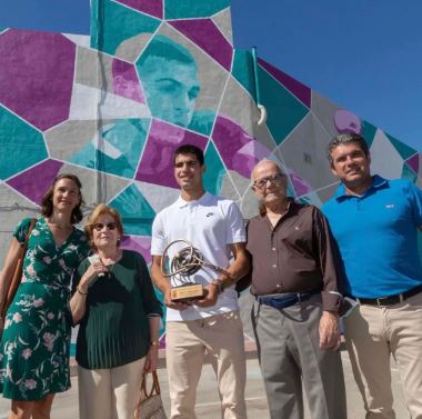 Carlos Alcaraz Gonzalez with his wife, parents, and son Carlos Alcaraz